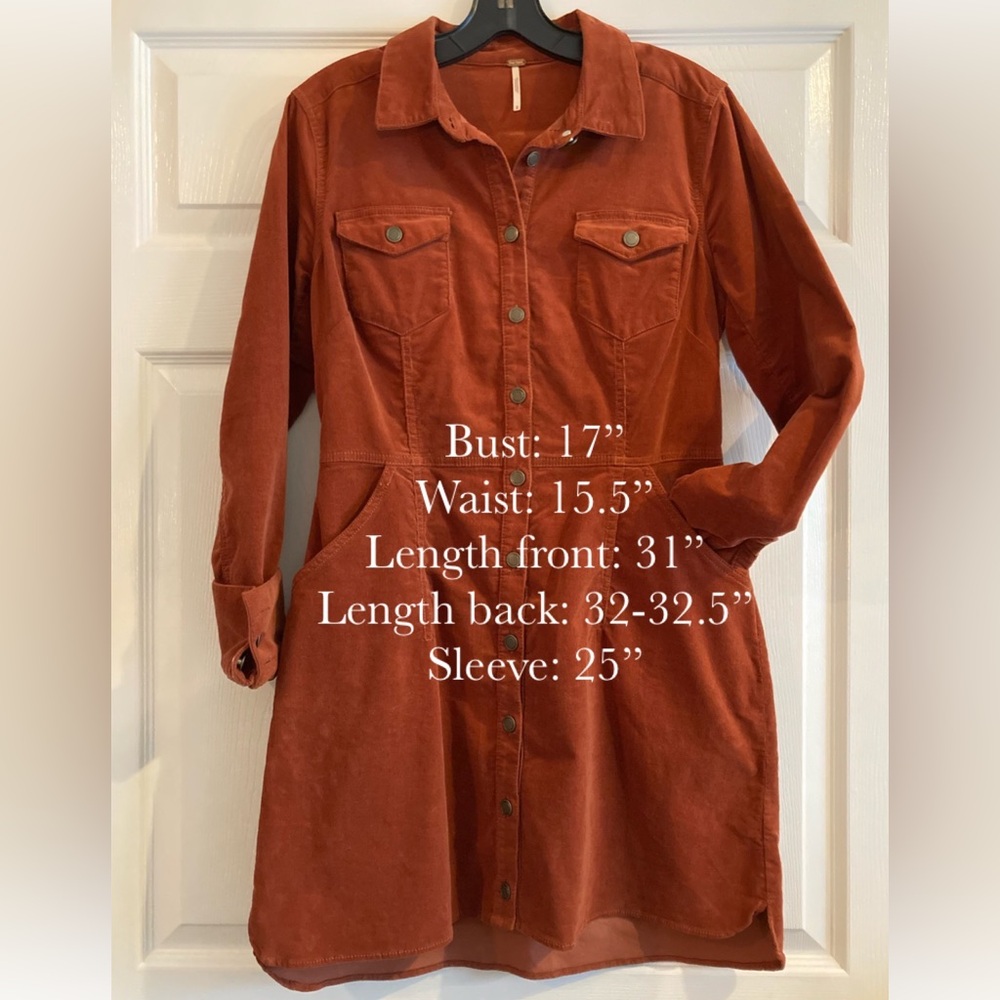 Free People Button Up Corduroy Dress
